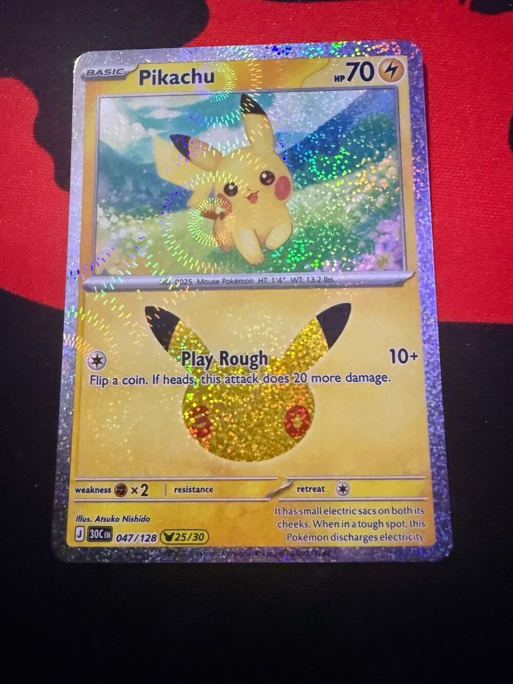 Pokemon Pikachu 30th Anniversary Celebrations Holo Card
